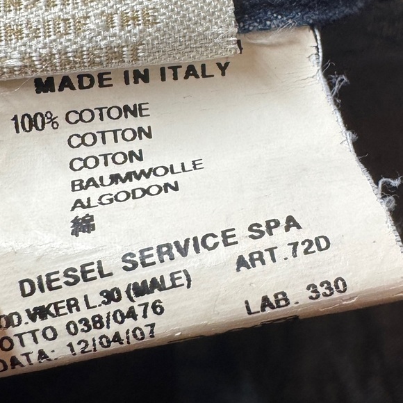 Diesel Men’s Viker Button Fly Medium Blue Wash Straight Leg Y2K Denim Jeans 32 - Picture 15 of 15